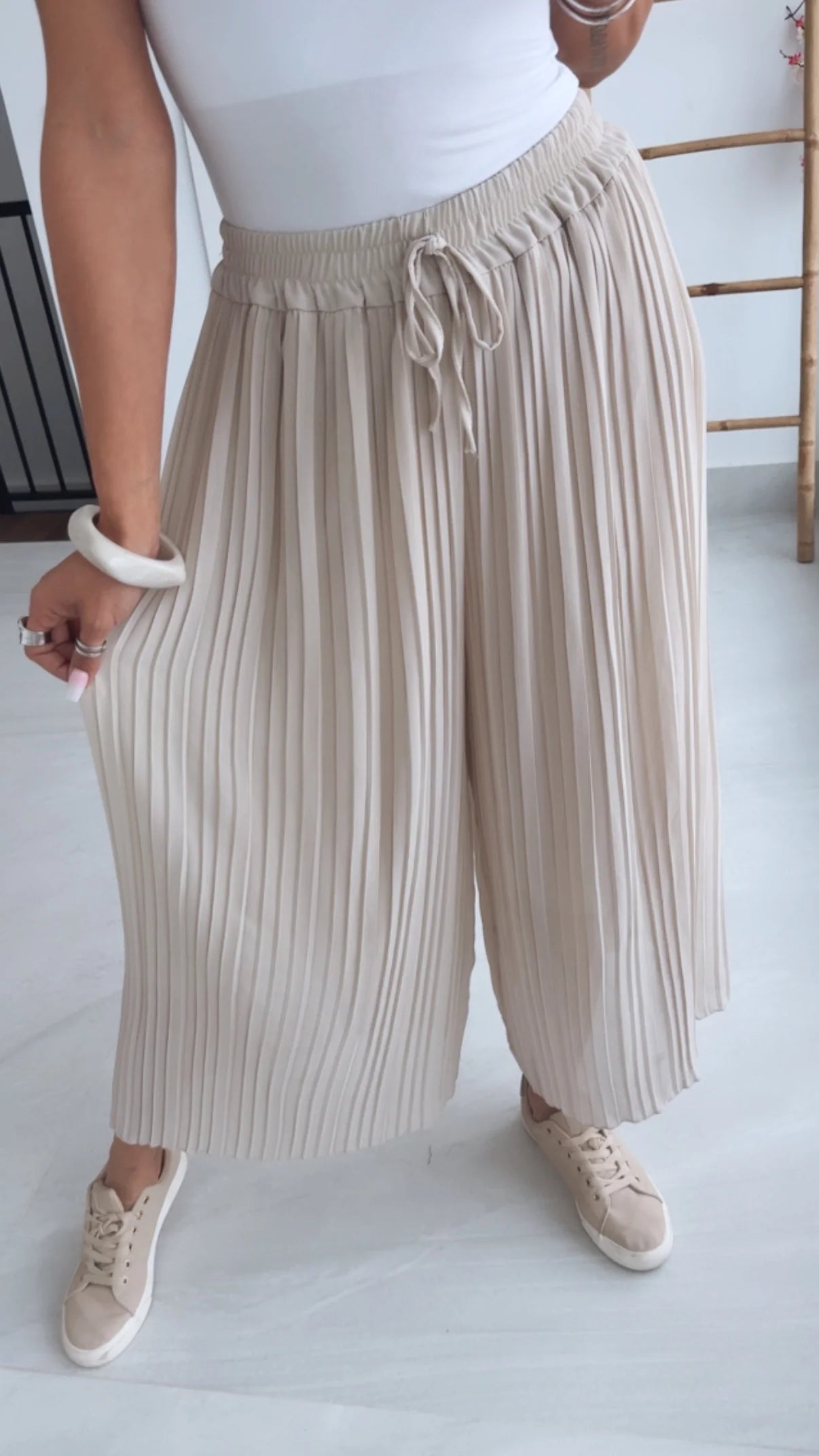 Pantalón Plisado Alegría – Talla única (34–48)