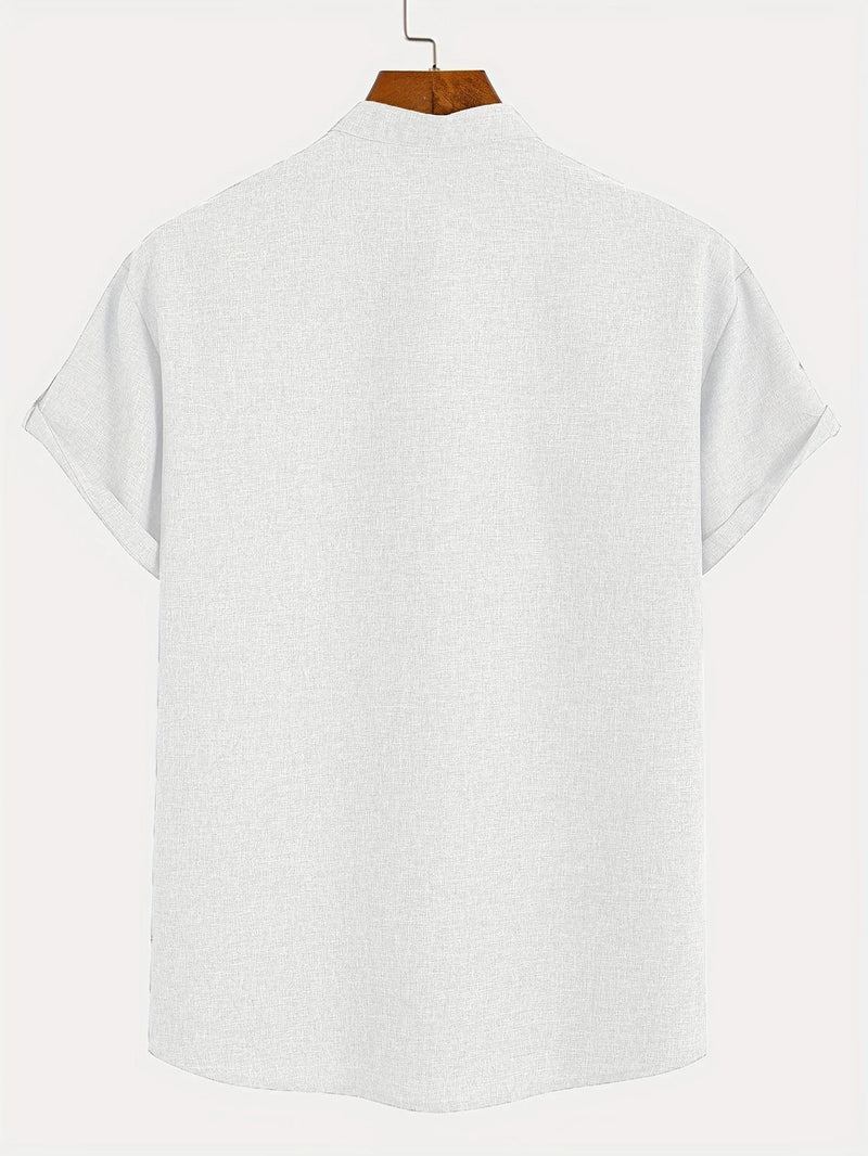Marco | Camisa elegante de manga corta con cuello alto
