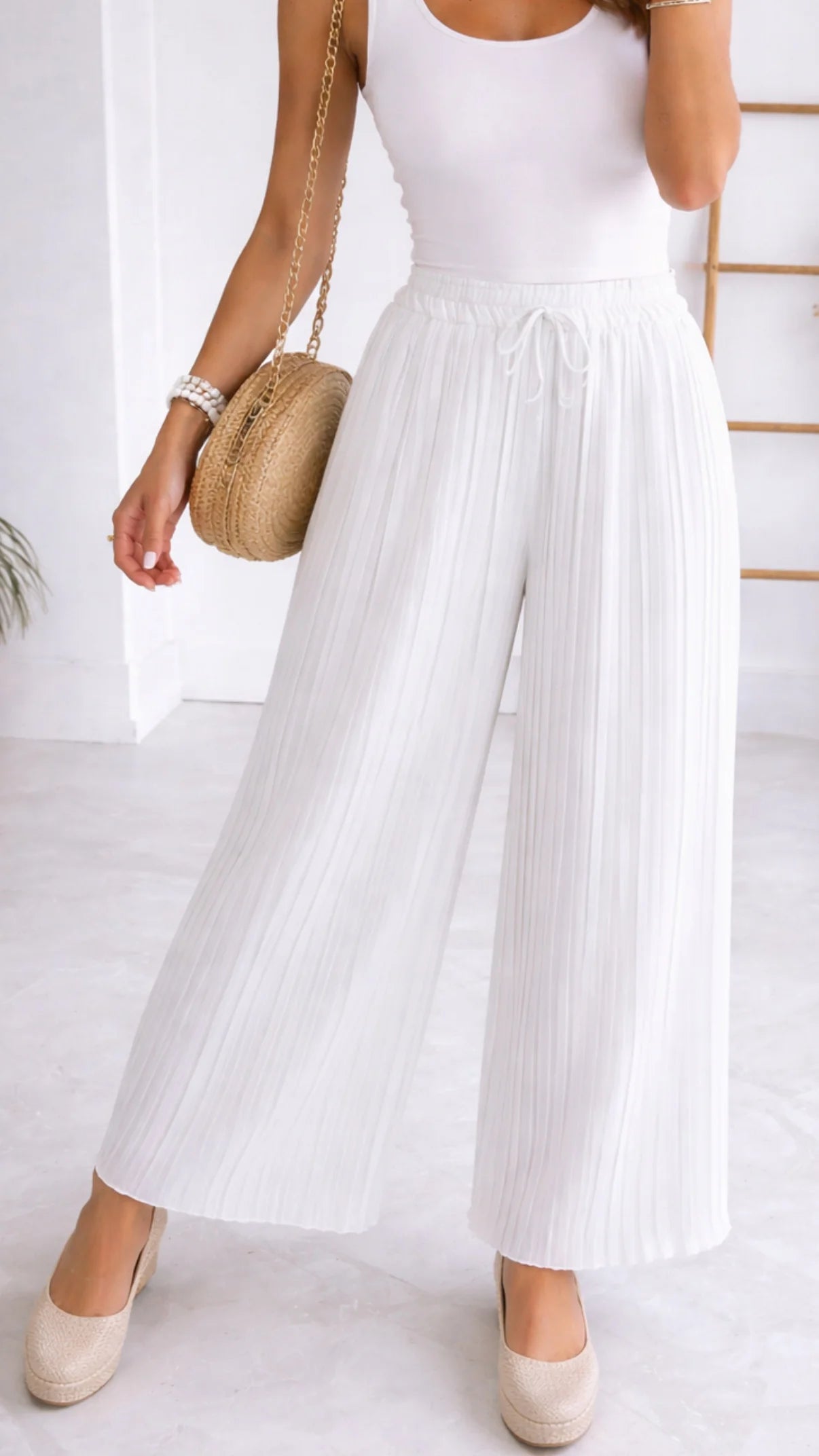 Pantalón Plisado Alegría – Talla única (34–48)