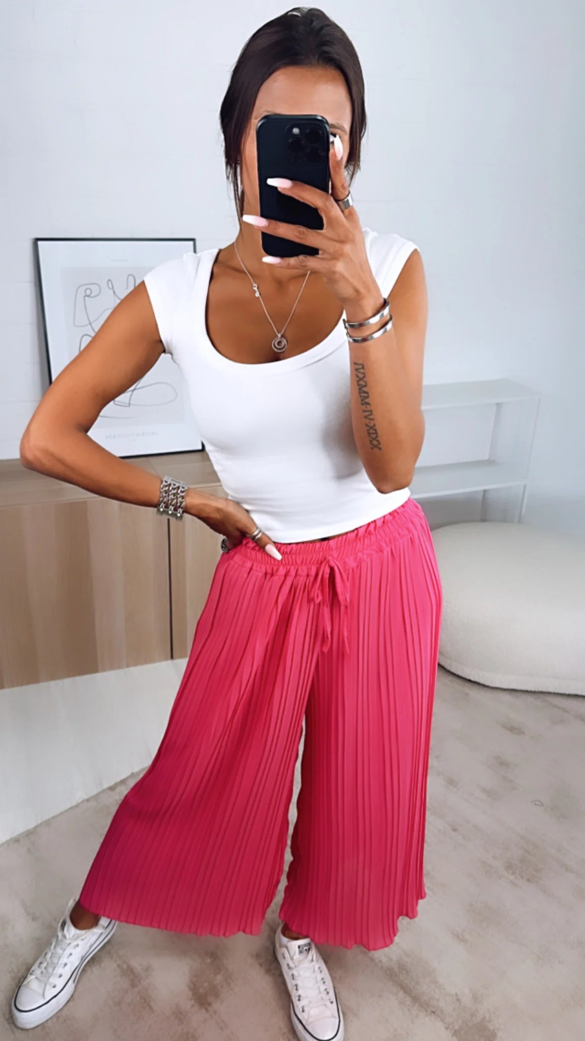 Pantalón Plisado Alegría – Talla única (34–48)