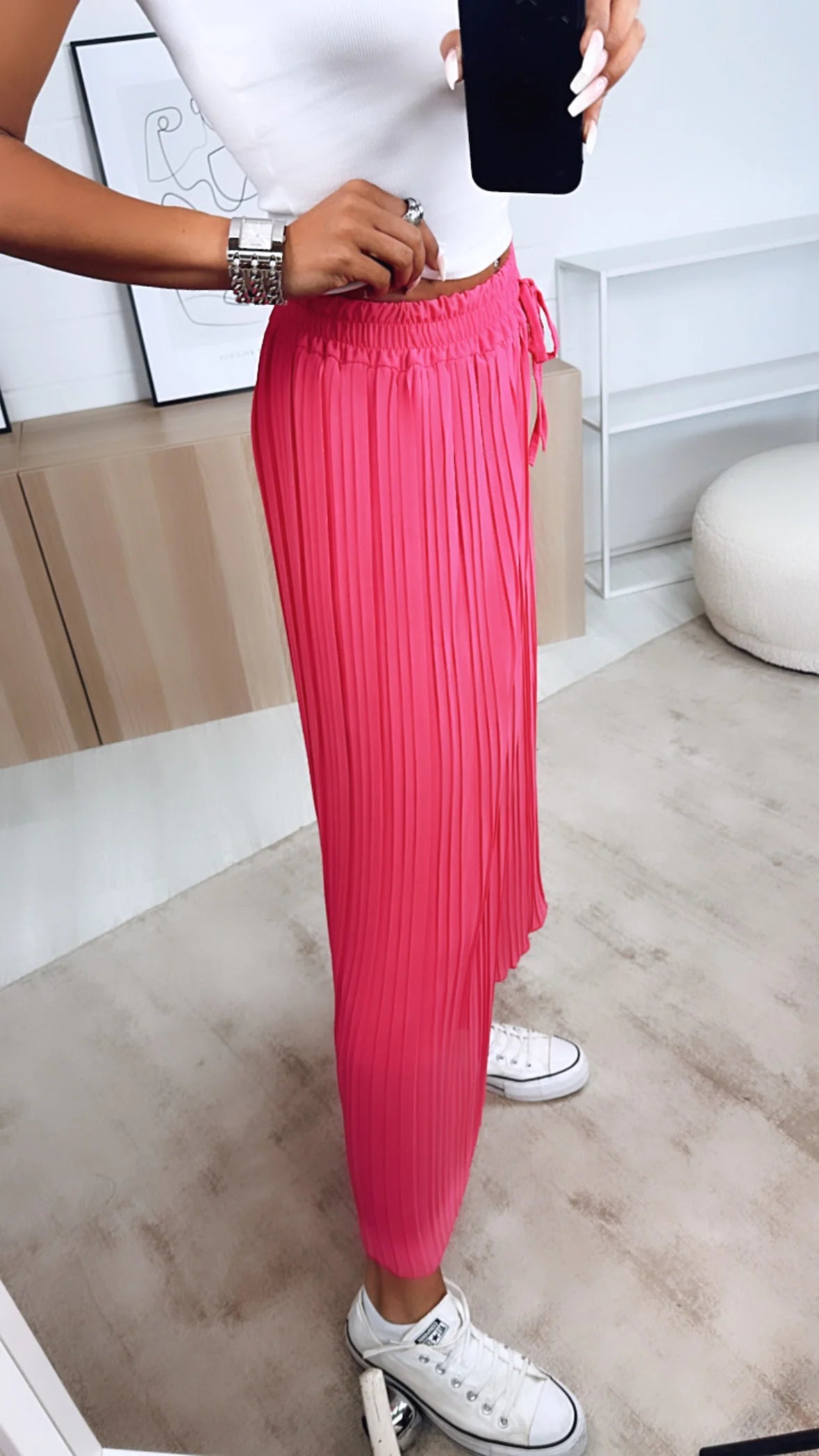 Pantalón Plisado Alegría – Talla única (34–48)