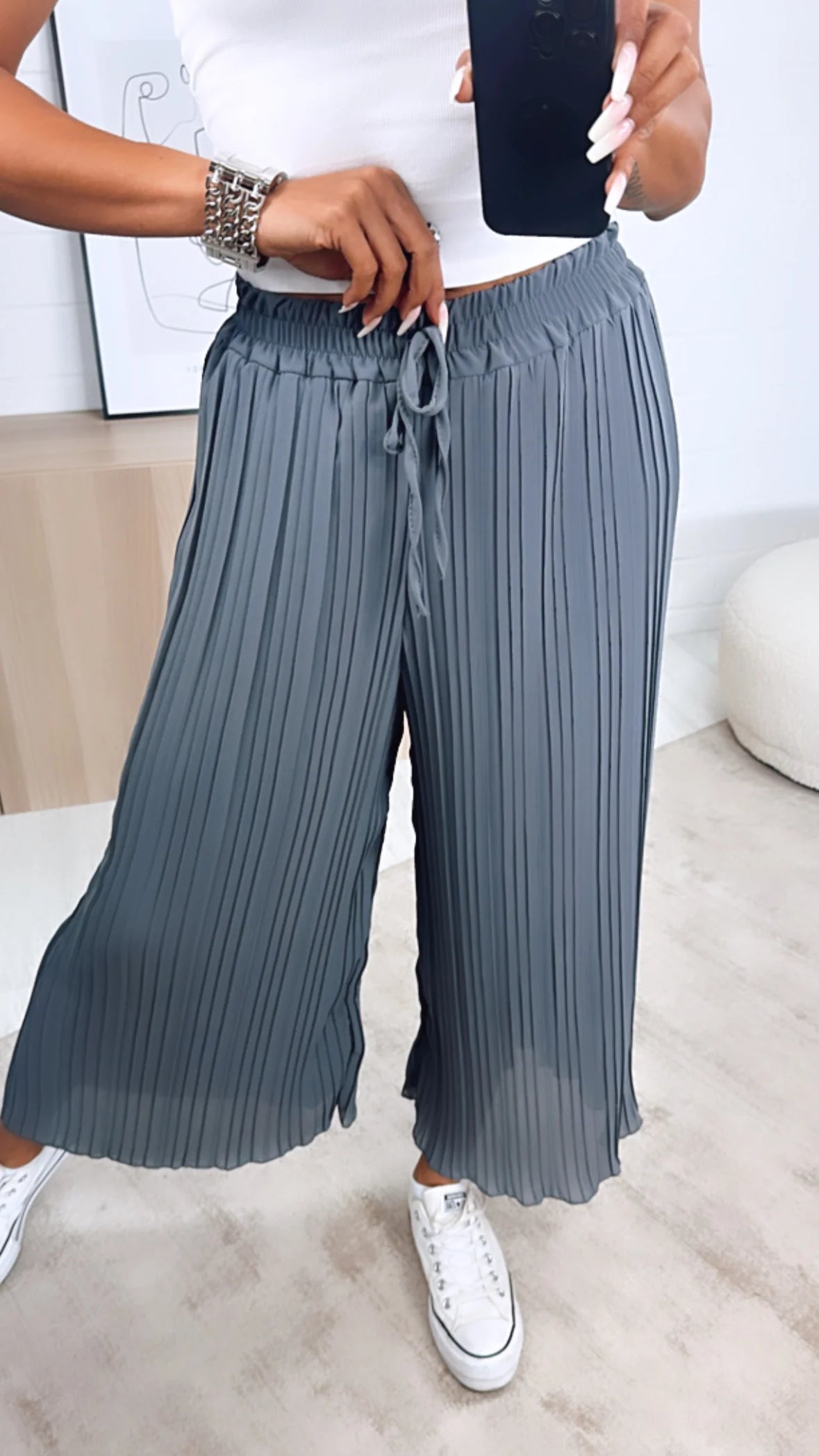 Pantalón Plisado Alegría – Talla única (34–48)