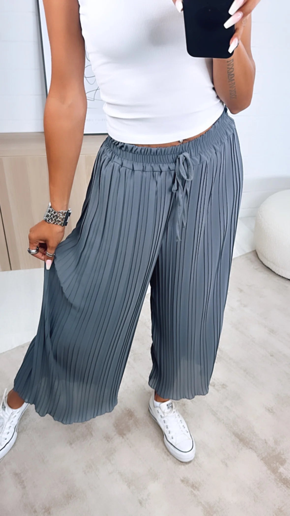 Pantalón Plisado Alegría – Talla única (34–48)