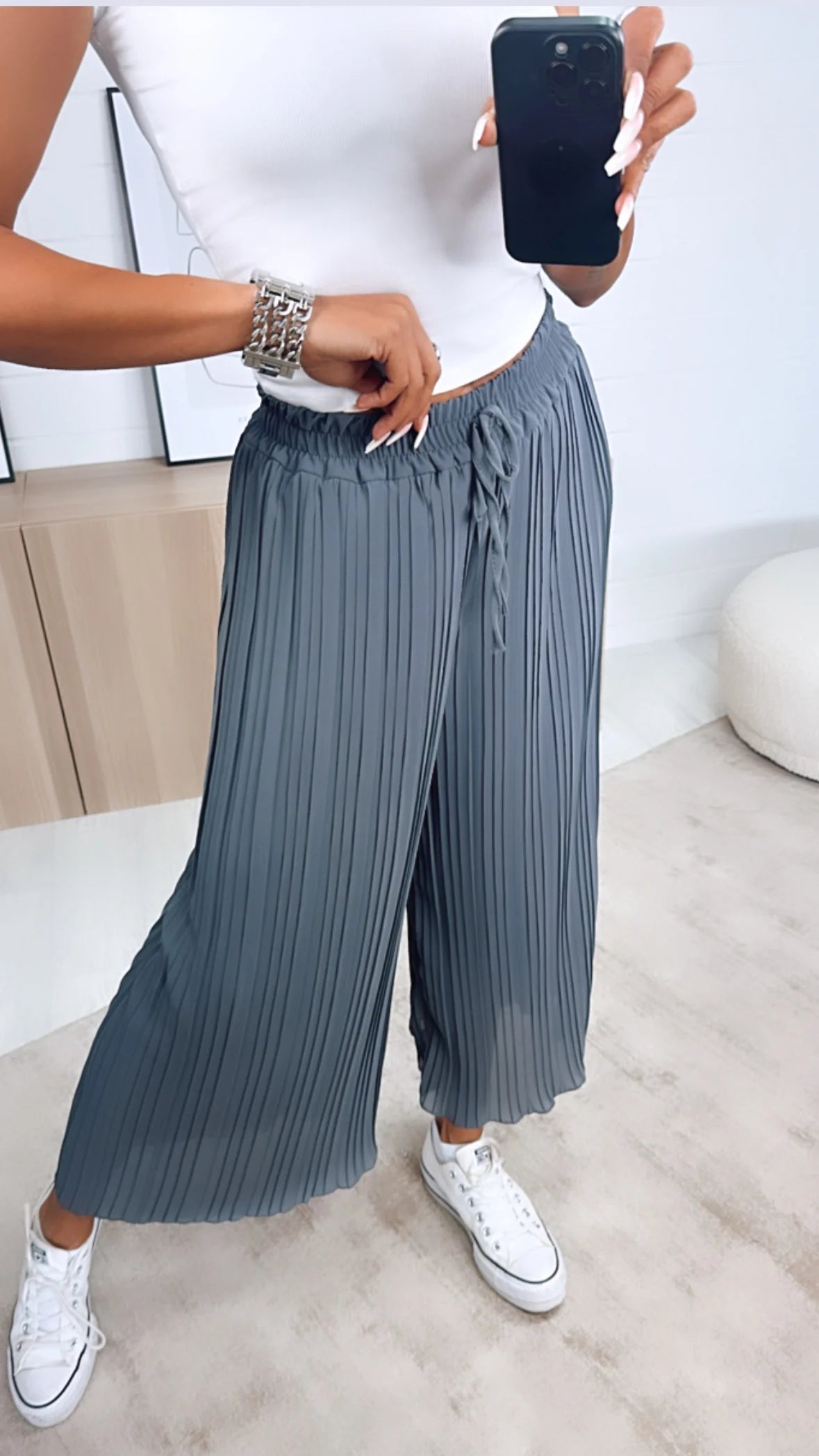 Pantalón Plisado Alegría – Talla única (34–48)