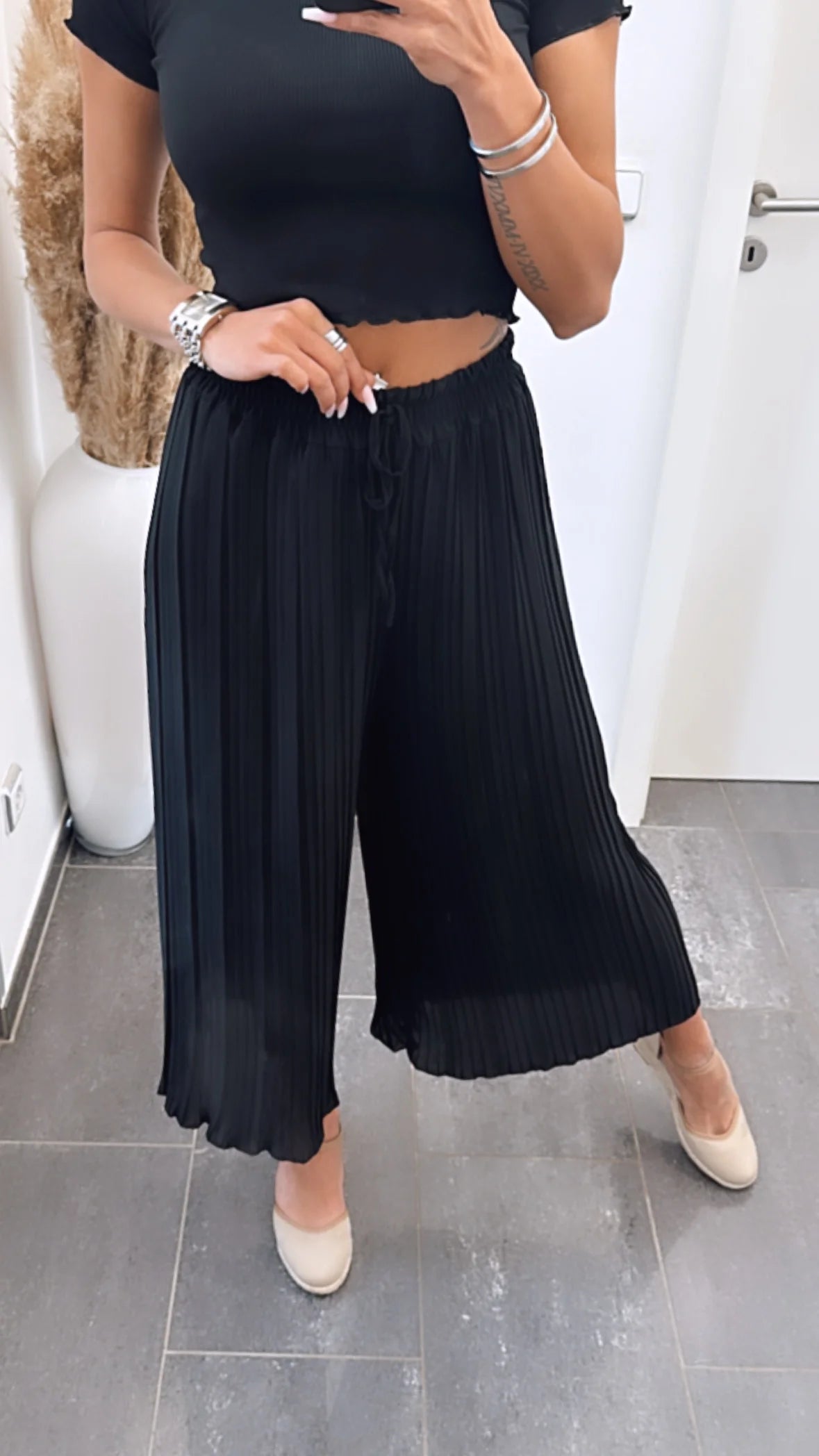 Pantalón Plisado Alegría – Talla única (34–48)
