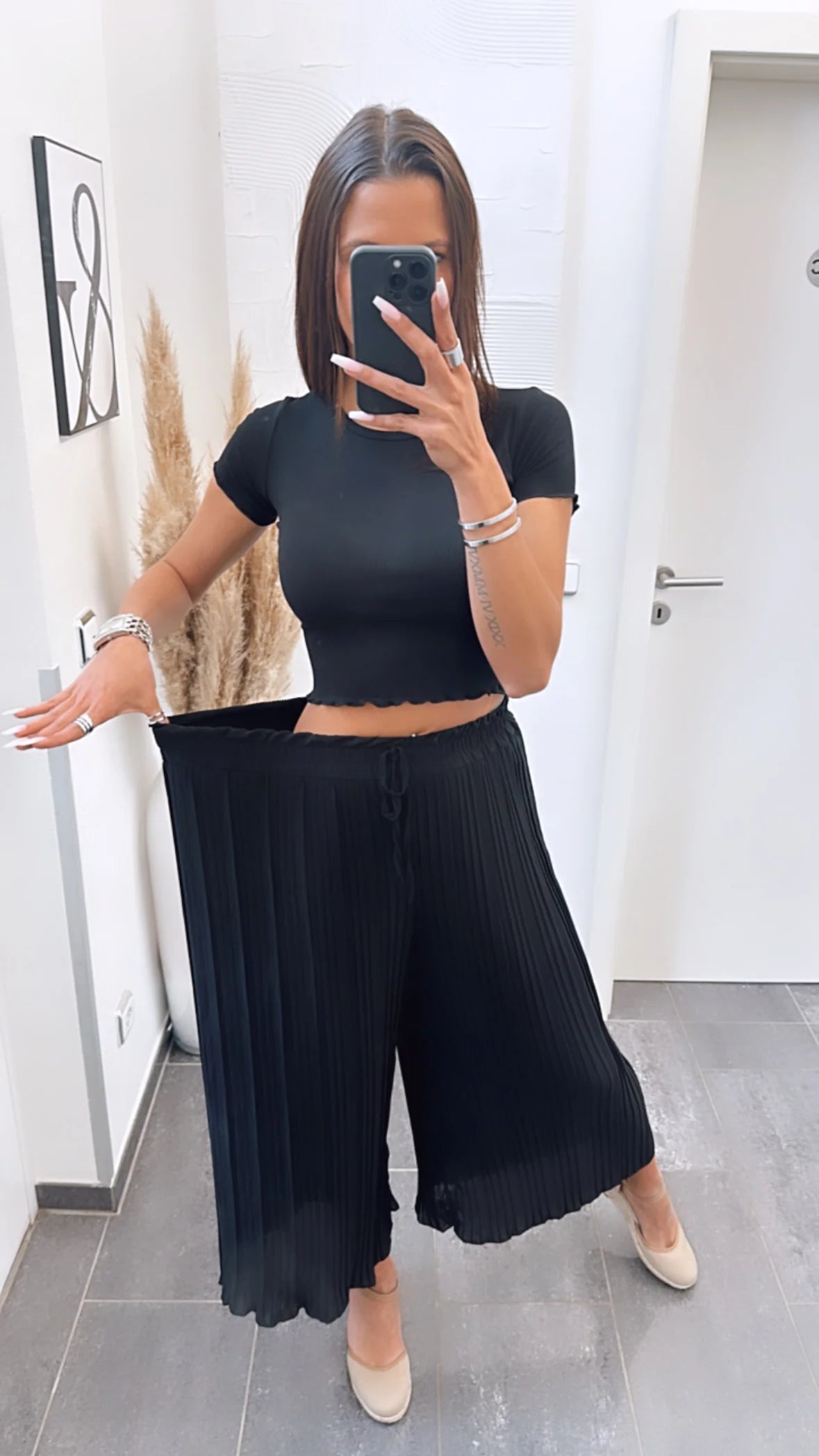 Pantalón Plisado Alegría – Talla única (34–48)