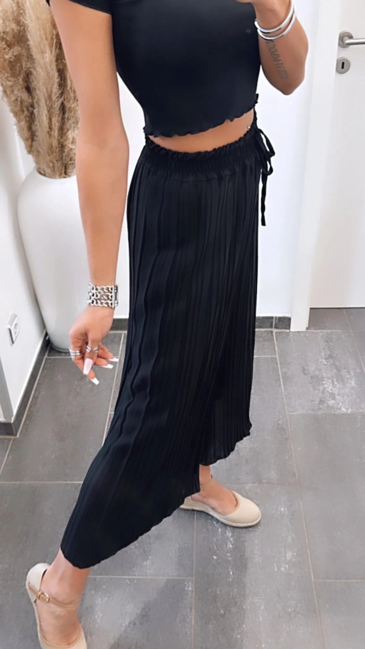 Pantalón Plisado Alegría – Talla única (34–48)